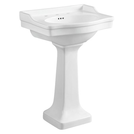 Kingston Brass VPB3248 Small Porcelain Pedestal Sink, White VPB3248